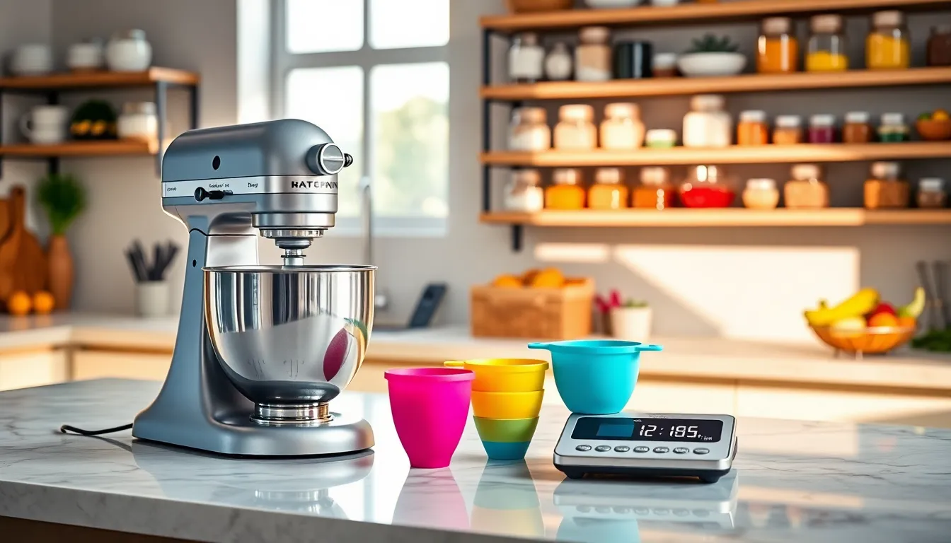 modern kitchen setup with innovative baking tools and gadgets.