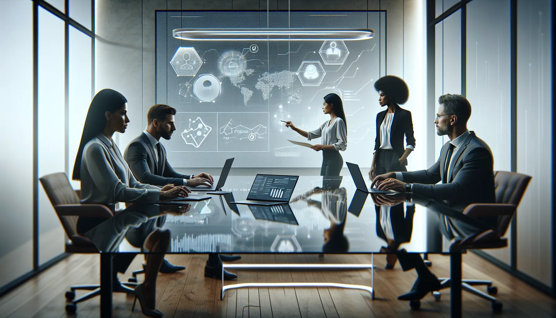 diverse team training on Fkbpfqv technology in a modern office.