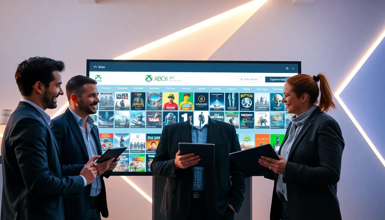professionals discussing Xbox Archives in a modern digital library setting.