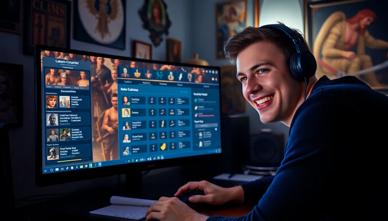 A gamer using the Ck2generator on a computer screen.