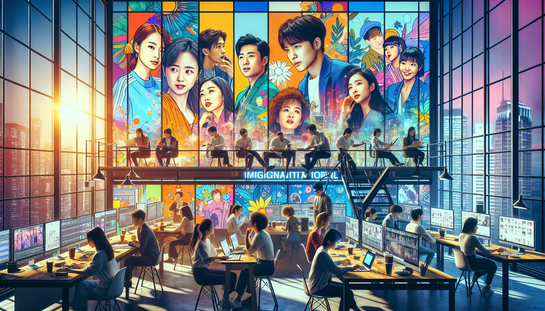 diverse creators collaborating on Kdraydink in a modern workspace.