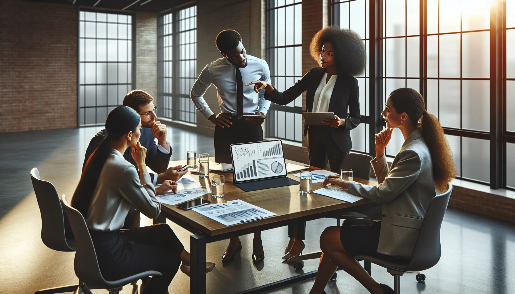 professionals discussing the number 6092455435 in a modern office