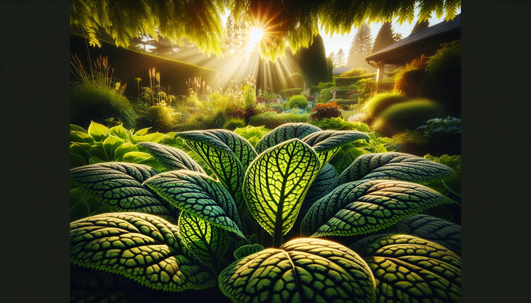 Close-up of Bogendelia plant in a sunlit garden setting.