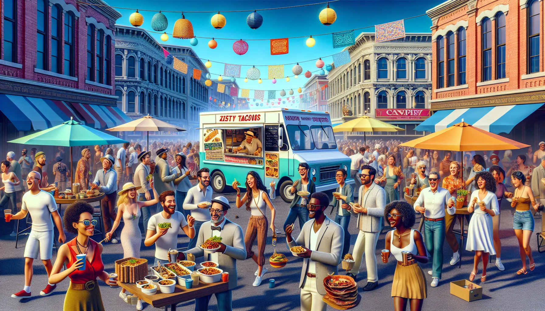 crowd enjoying food at the Baltimore Street Food Festival.