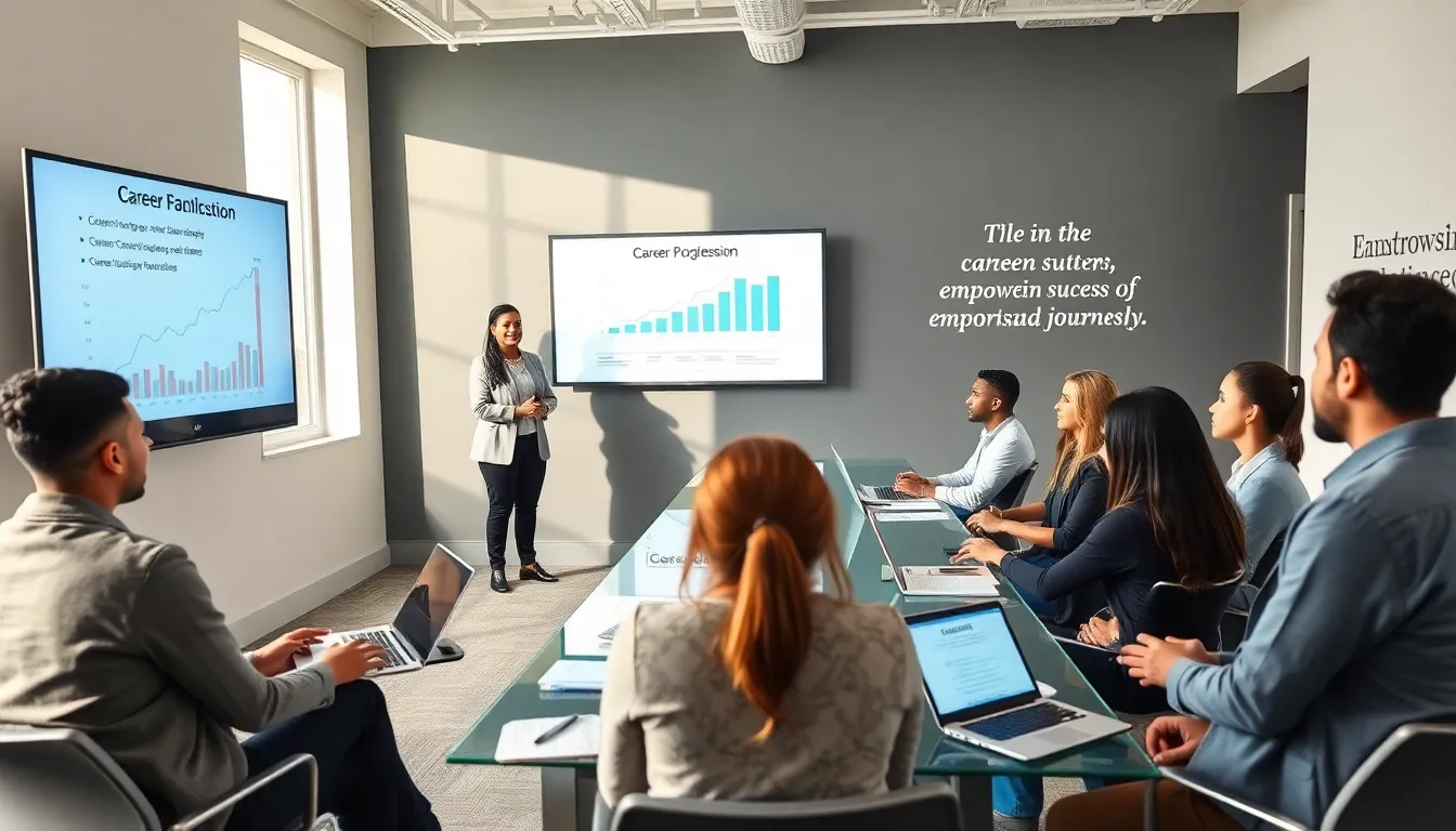 diverse professionals engaged in a career development workshop.