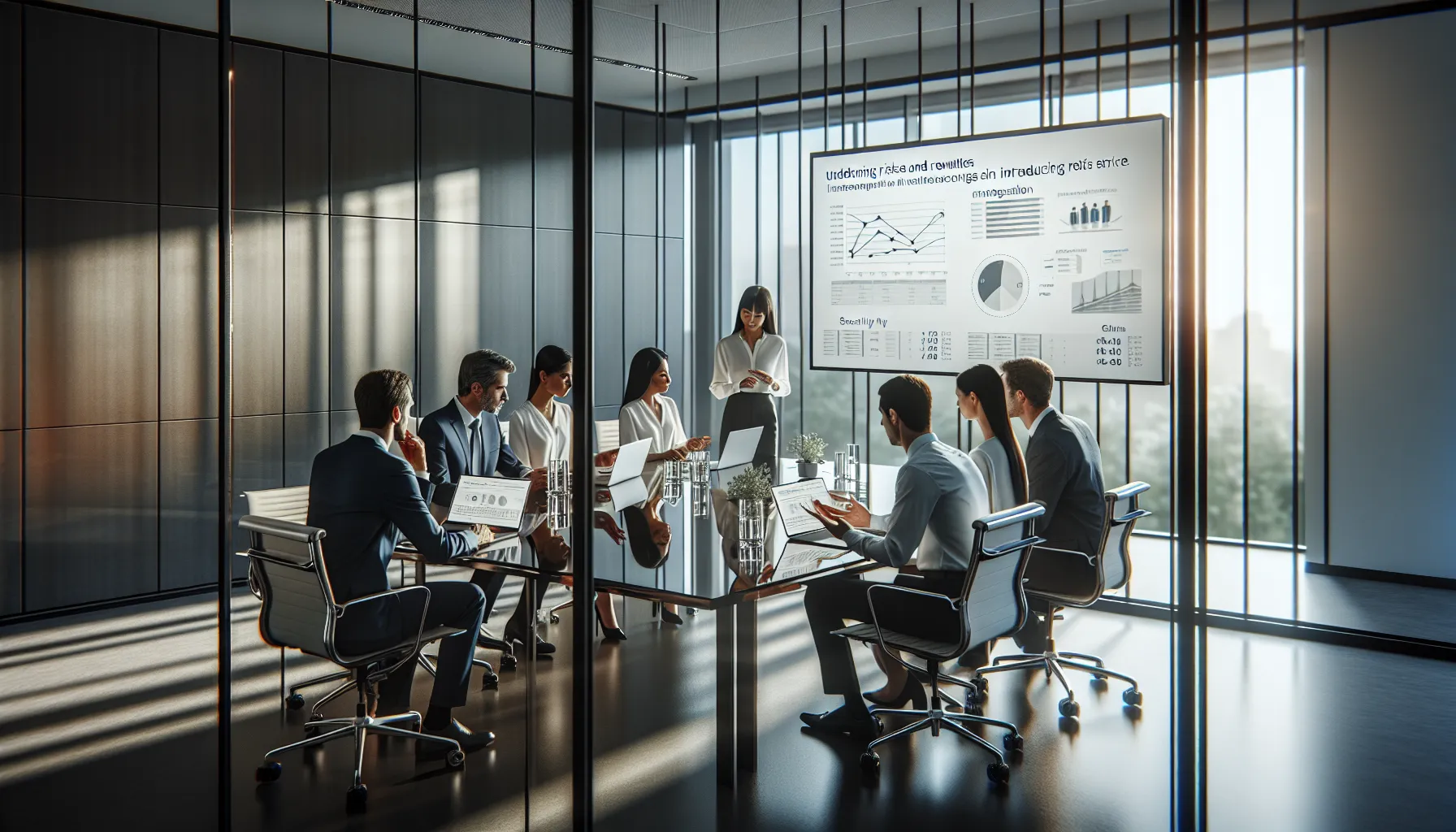 diverse team discussing operational challenges in a modern office.