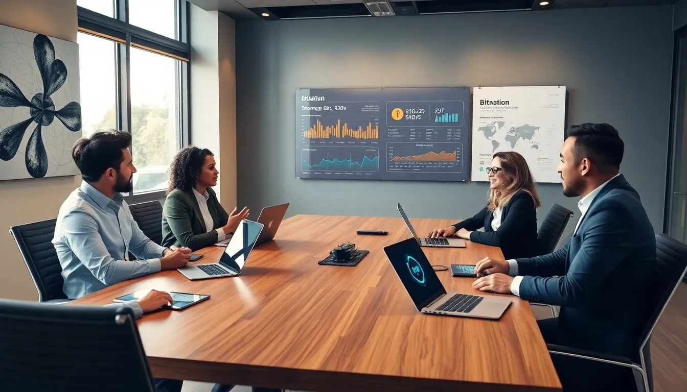 diverse team discussing governance solutions in a modern conference room.