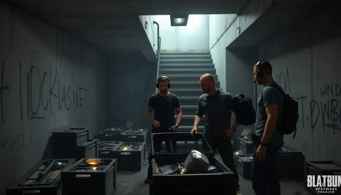 players exploring a secret basement in a video game.