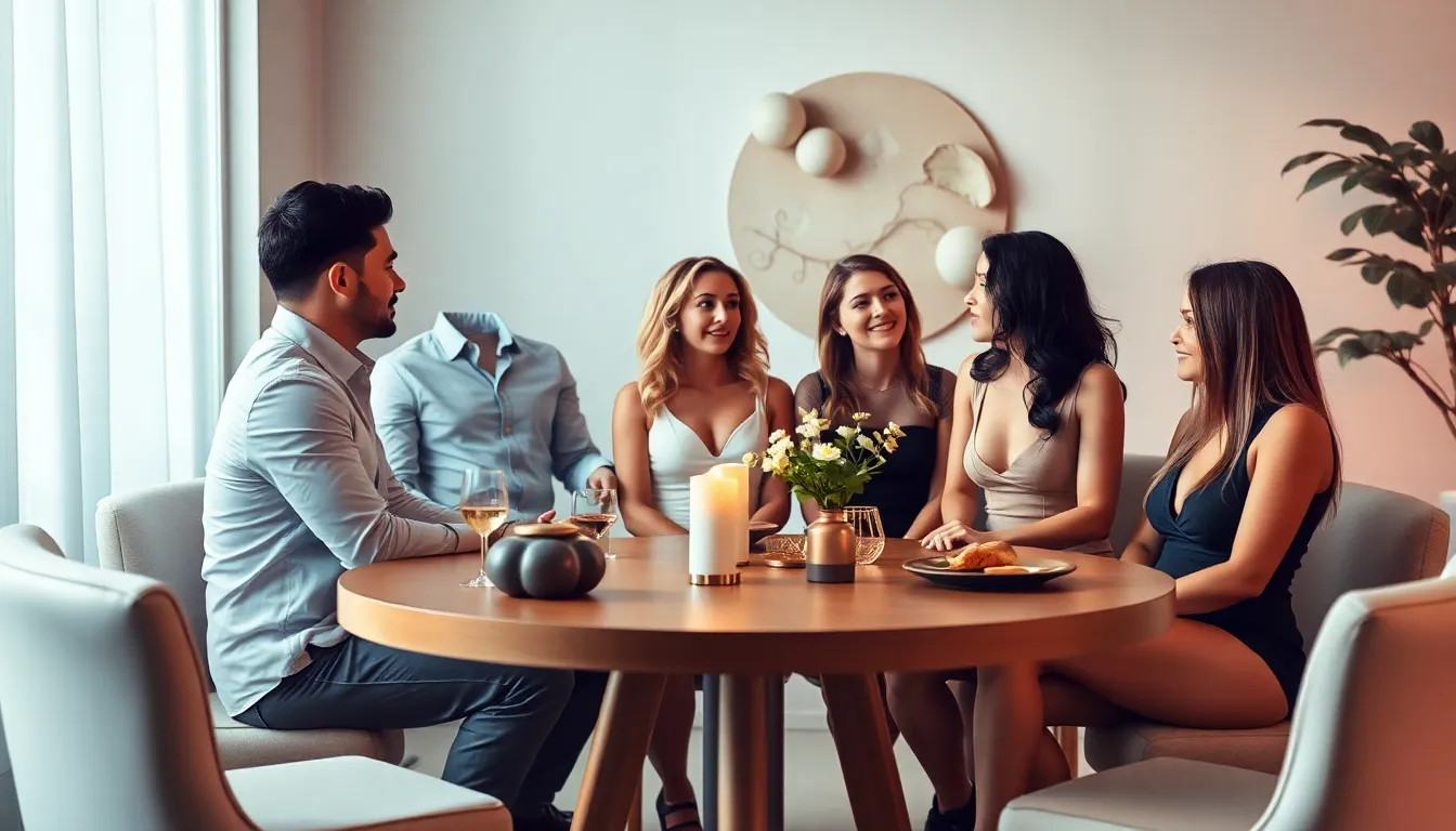 diverse adults discussing kink and fetish in a modern setting.