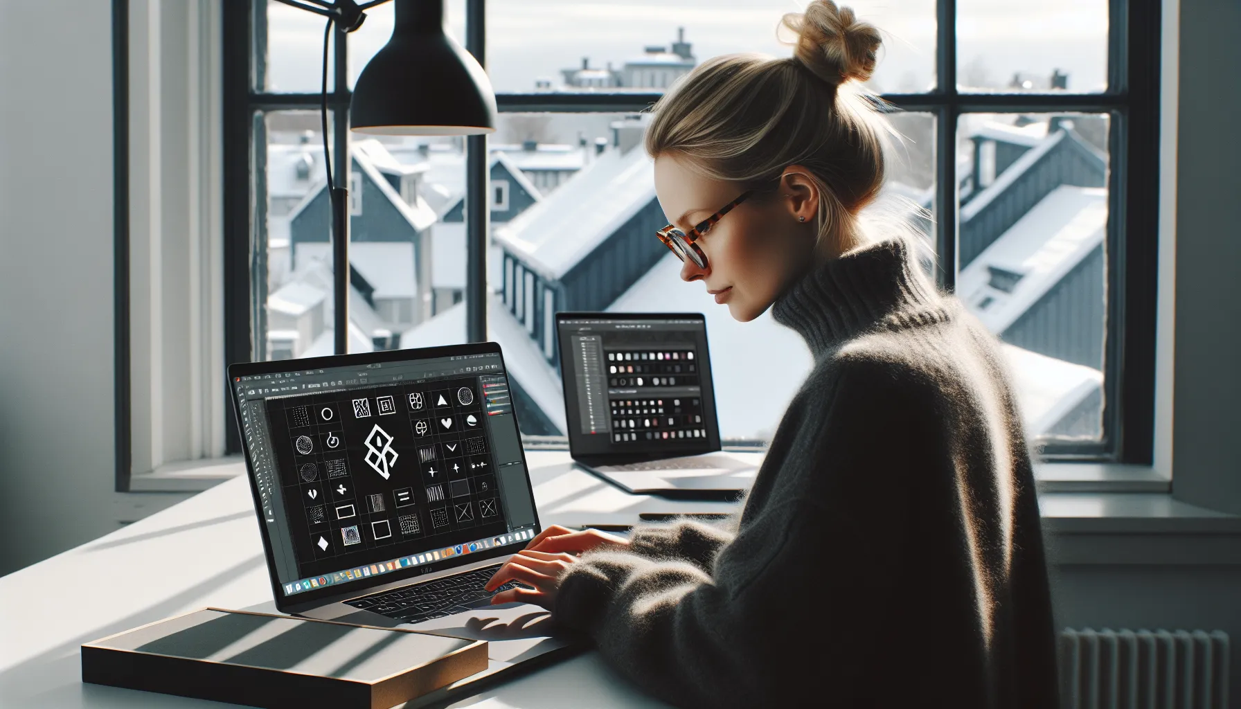 Designer refines responsive logo with contrast, favicon, and print swatch tests.