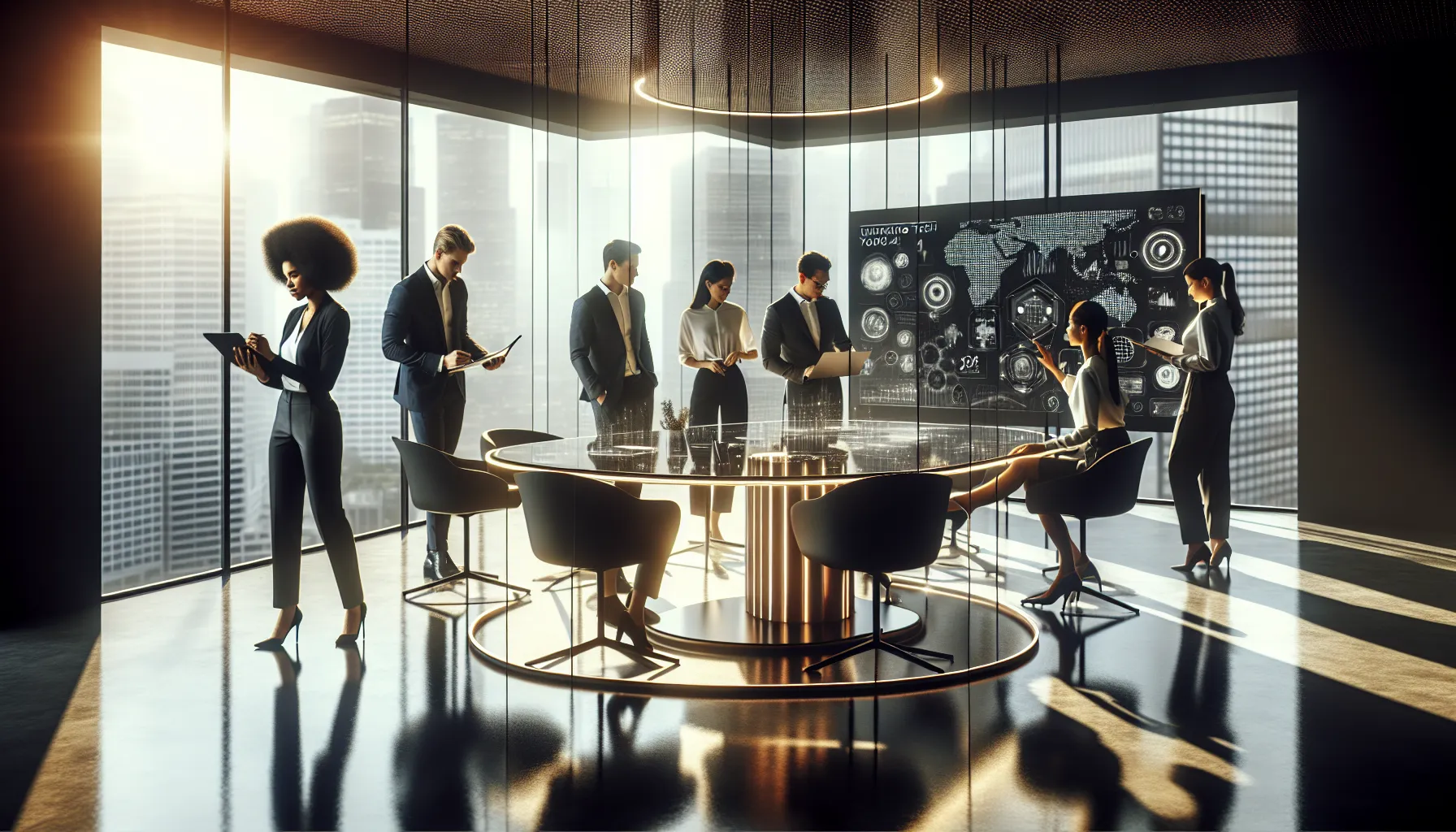 diverse team discussing Yokroh14210 in a modern office.