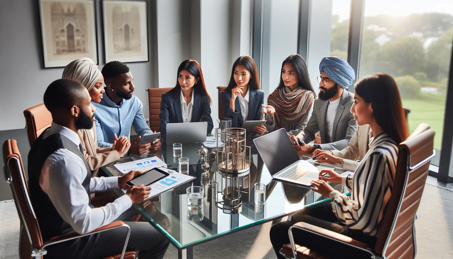 diverse professionals discussing modern connections in a contemporary office.
