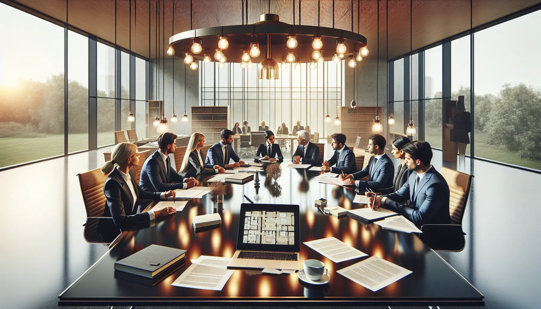 Legal consultation meeting with Croatian property inheritance documents on conference table