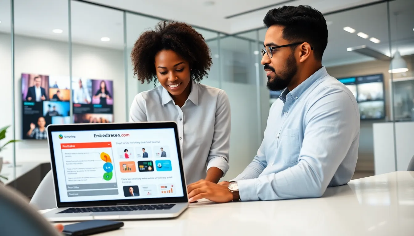 diverse team collaborating on multimedia content in a modern office.