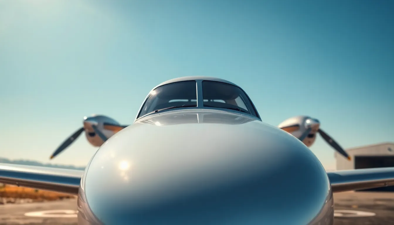 Beech Travel Air aircraft in a bright, clear sky.