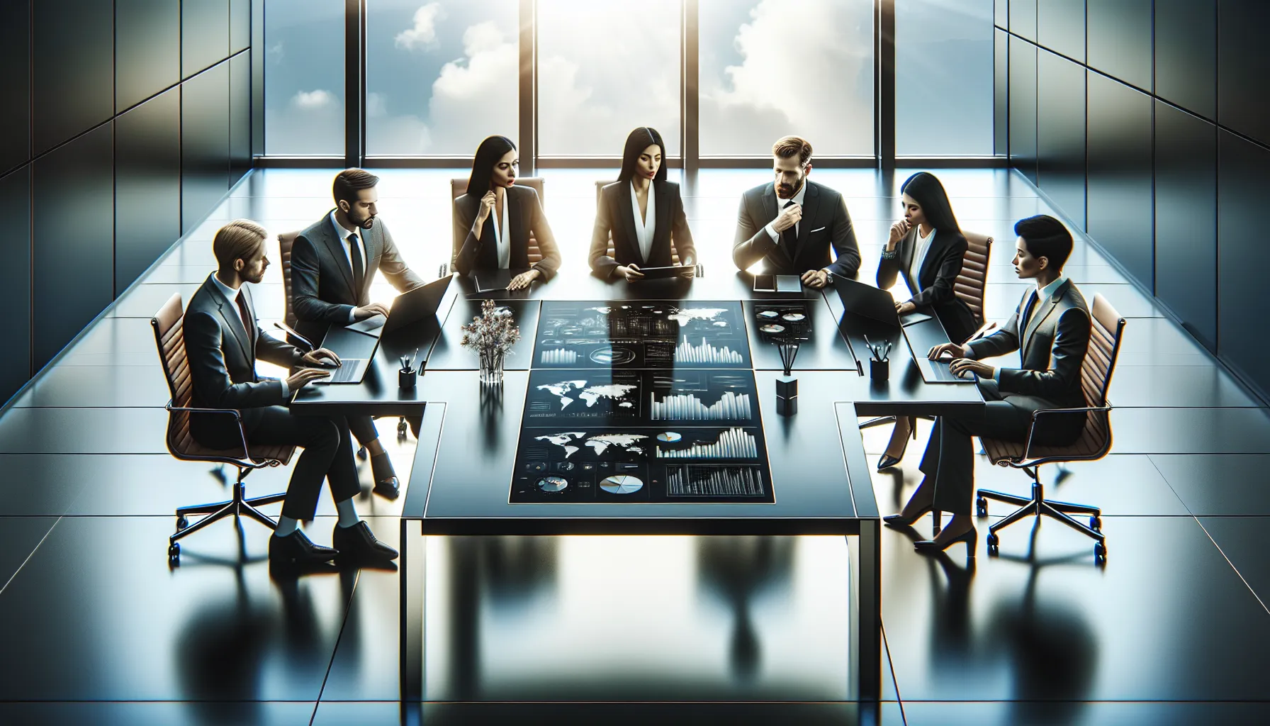 diverse team discussing technical identifier in a modern office.