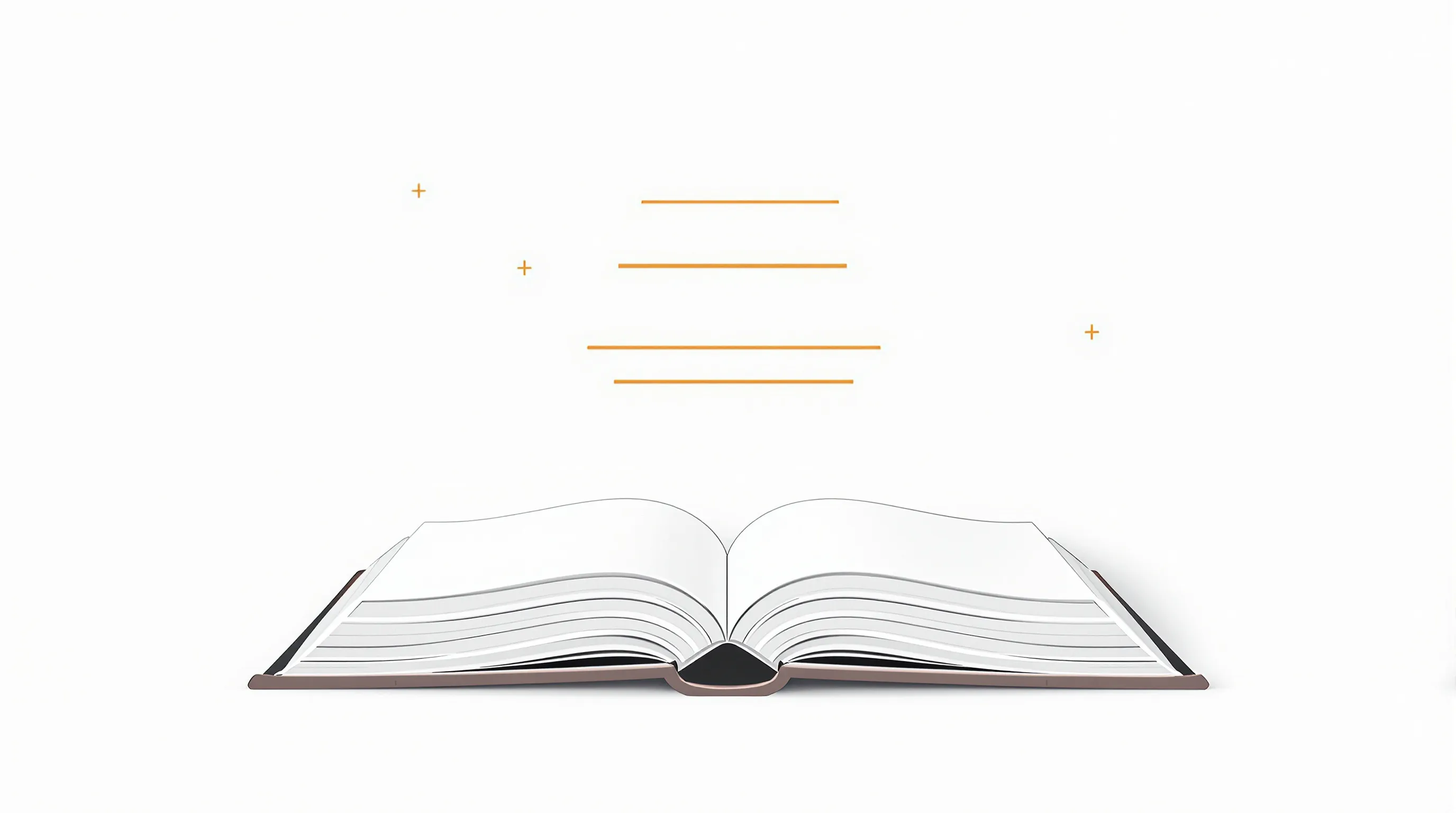 Minimal open book with floating lines symbolizing life wisdom quotes.