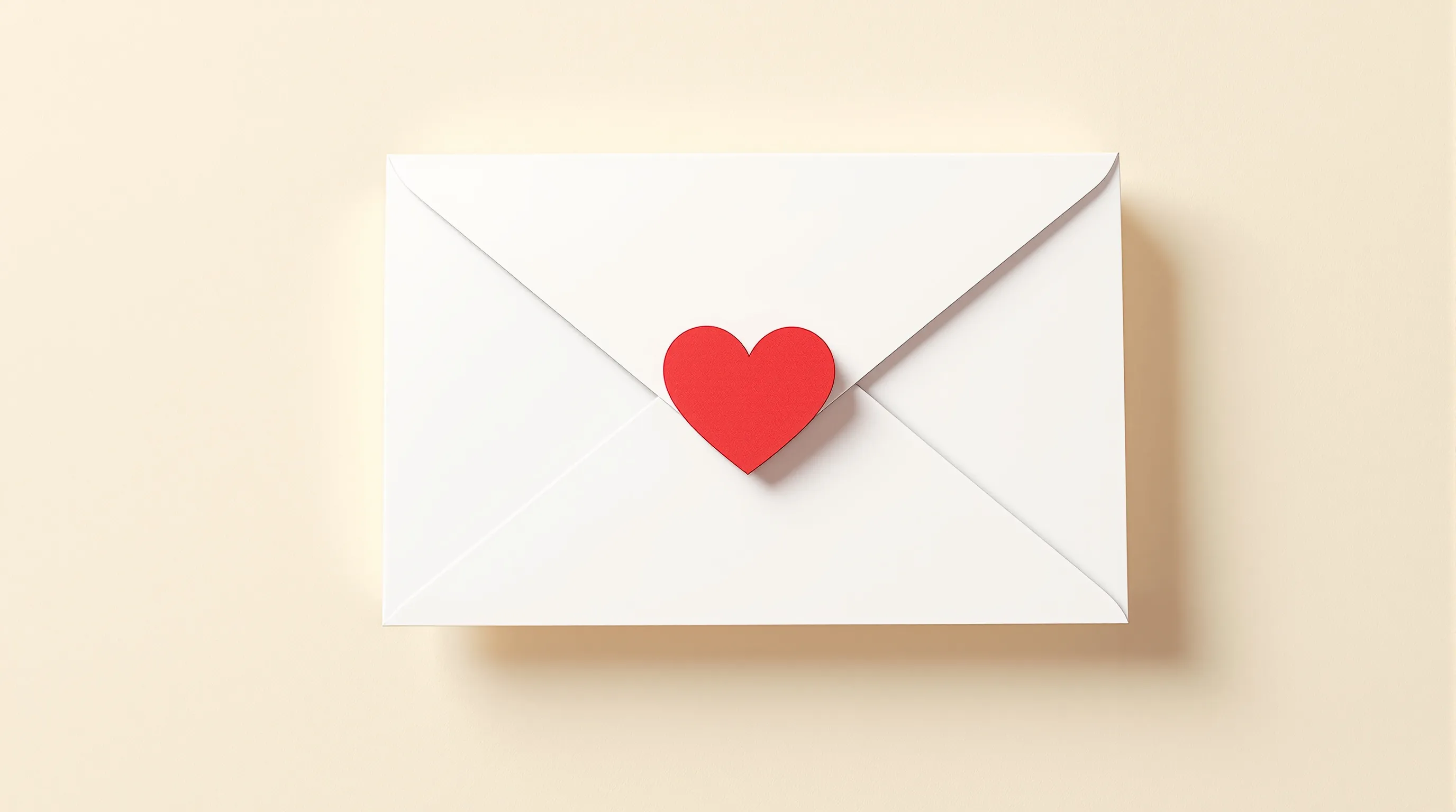 a simple birthday card with a small red heart on a plain background