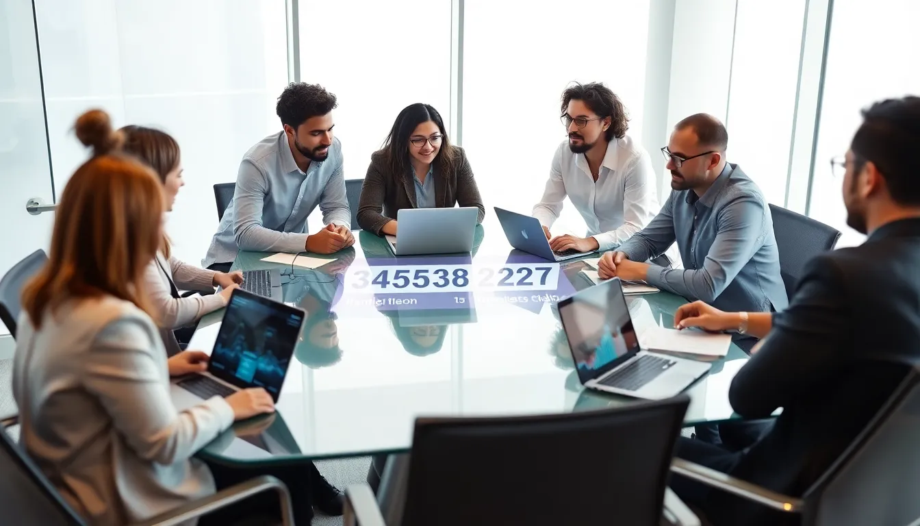 diverse team discussing digital identifiers in a modern office.