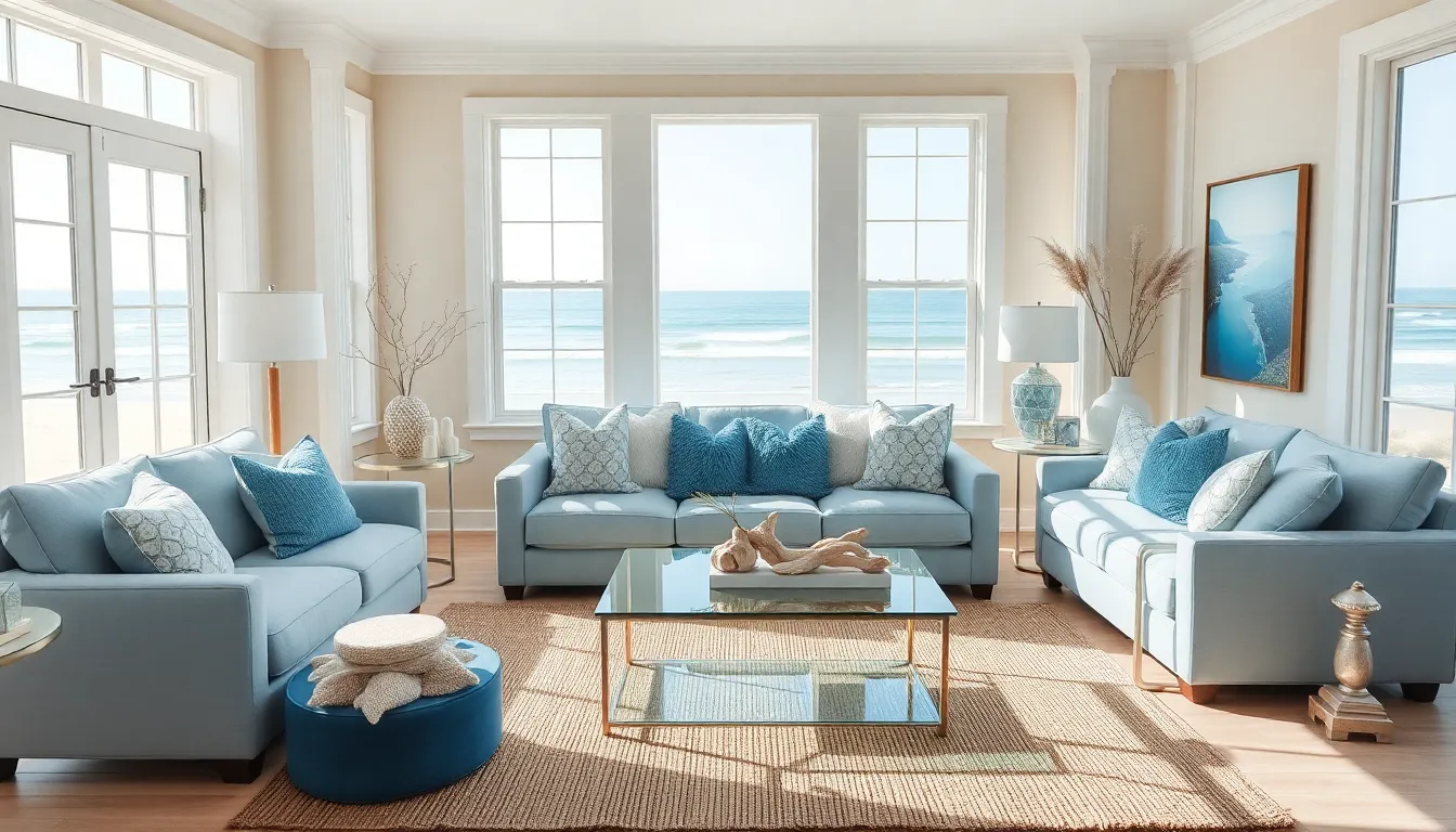 coastal interior design featuring beach-inspired decor and natural light.