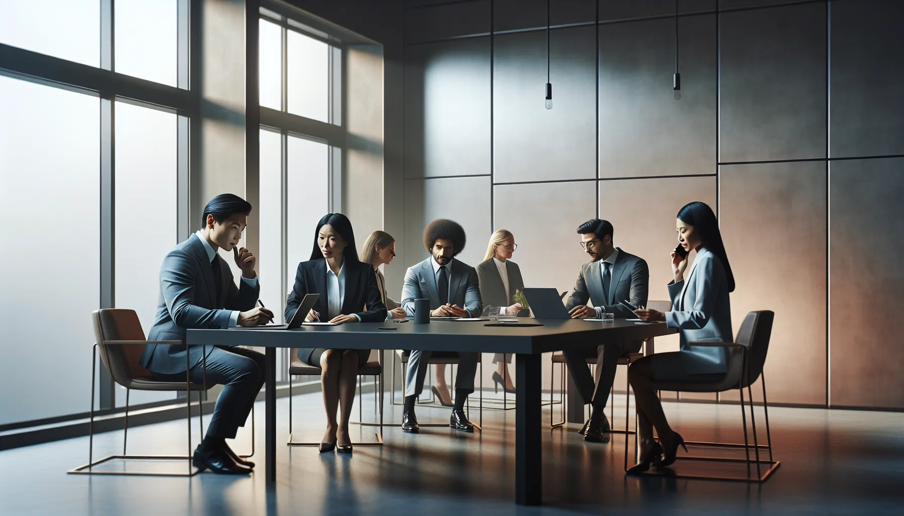 diverse team discussing safety tips in a modern office.