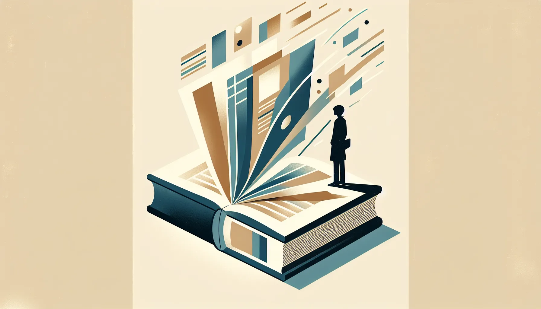 Open book with young figure silhouette representing Croatian literary education