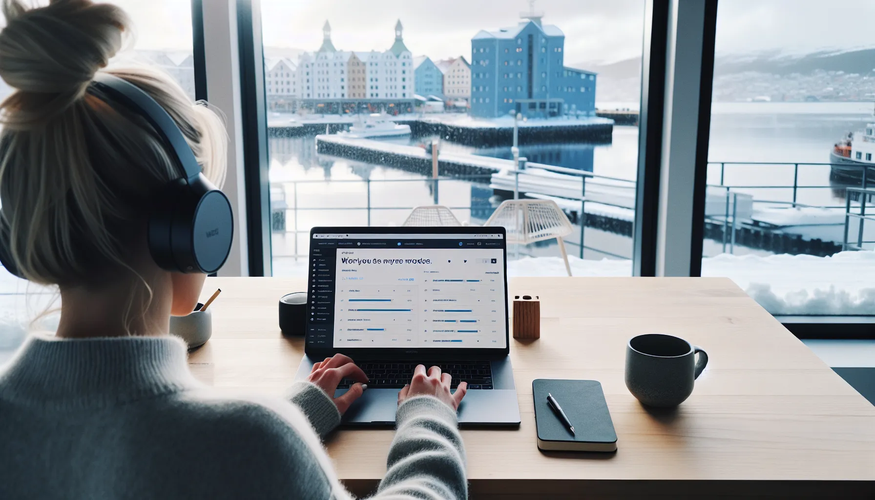 Norwegian marketer reviews wordpress seo plugins on a laptop in oslo.
