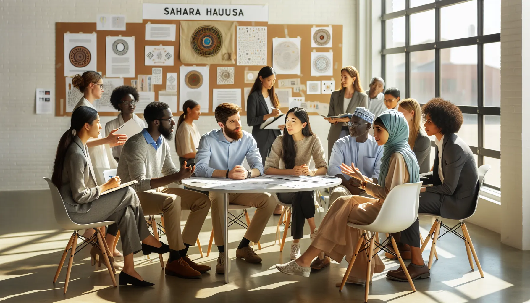 group workshop focused on preserving Saharahausa culture in a community center.