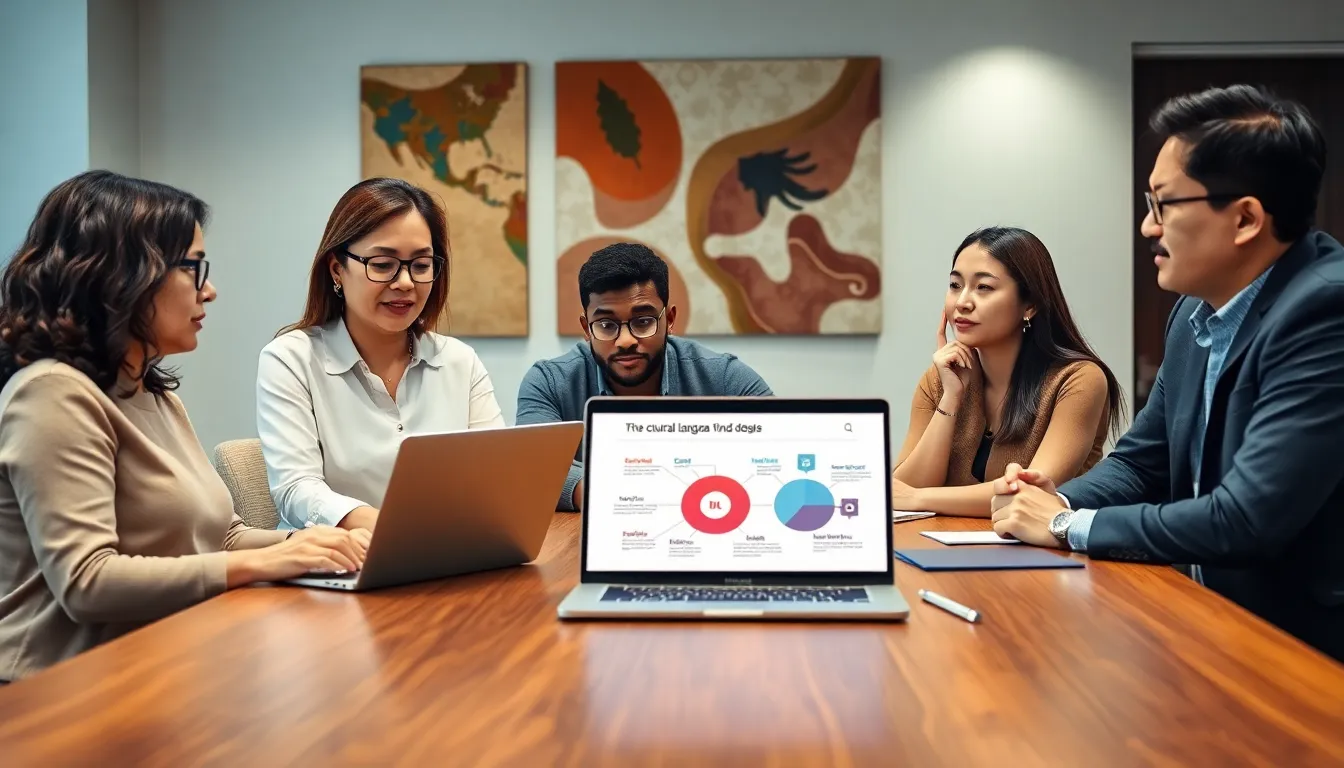 diverse professionals collaborating in a modern office.