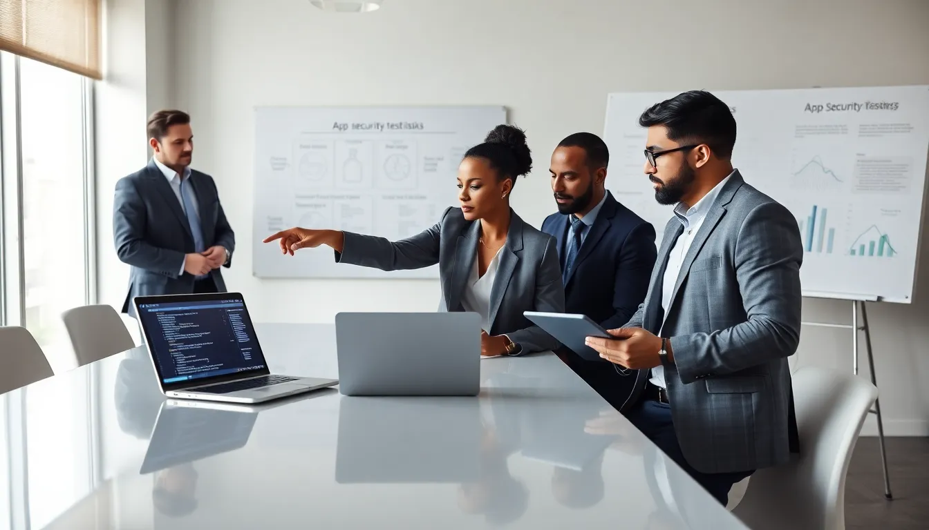 diverse team conducting security testing for mobile applications.