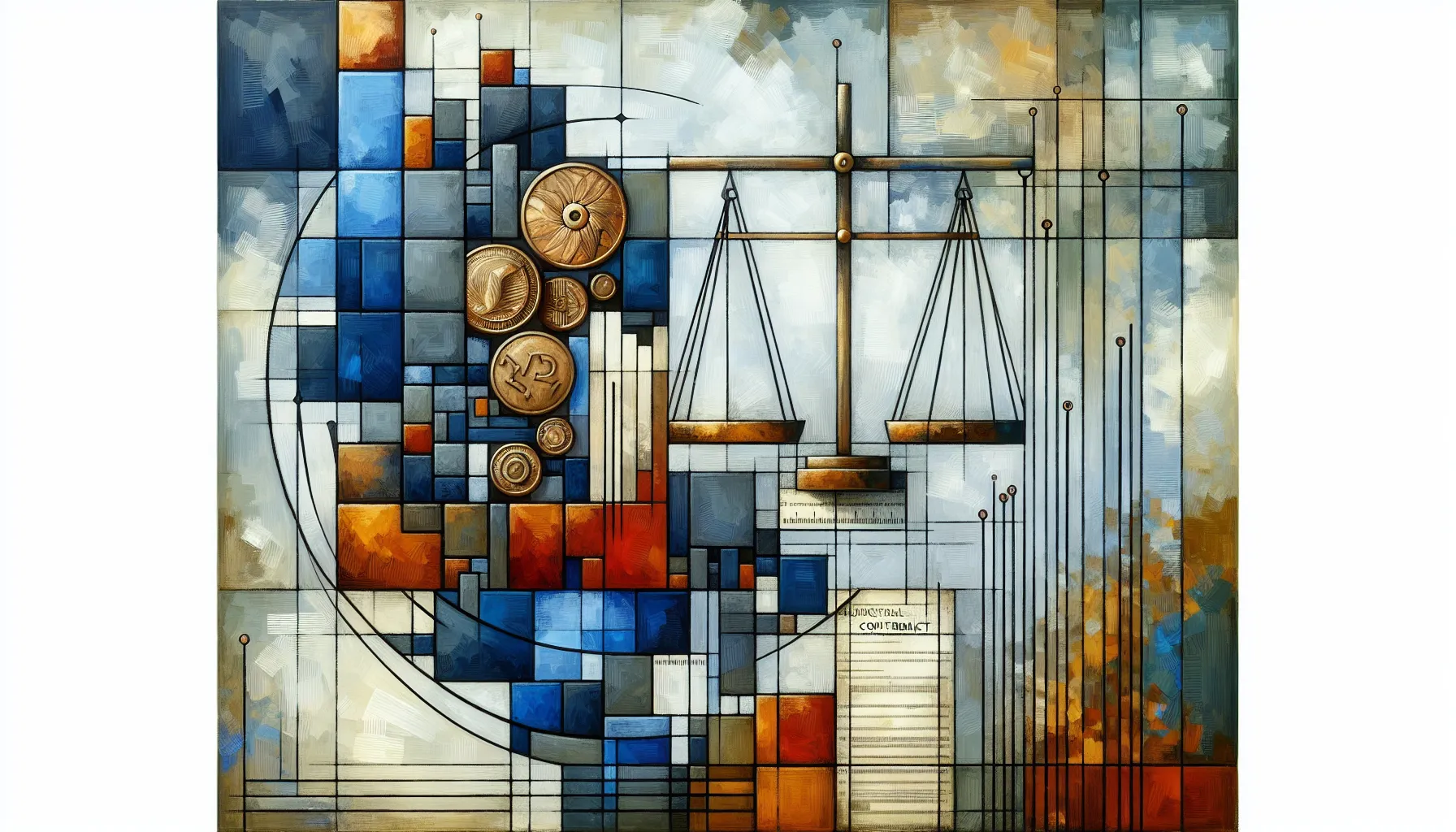 Geometric shapes and flowing forms symbolize legal risk, finances, and professional consequences. - How Physician Assistants Can Negotiate A Contract Exit