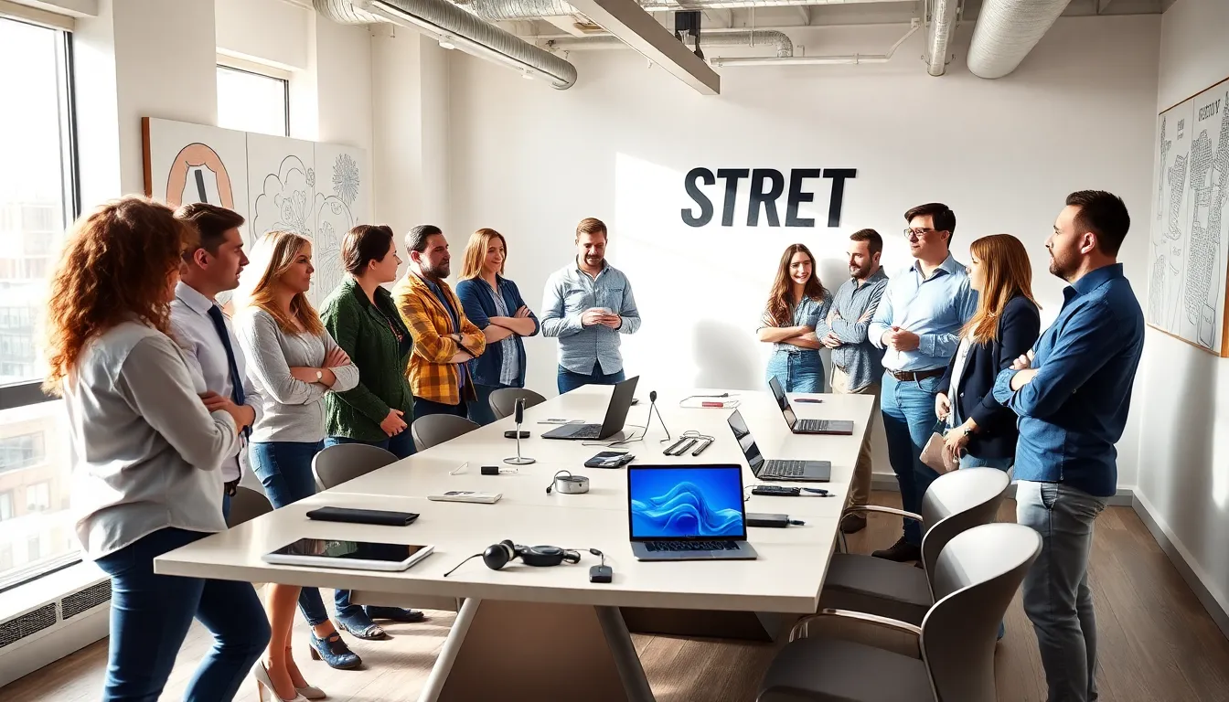 diverse entrepreneurs collaborating in a modern office.