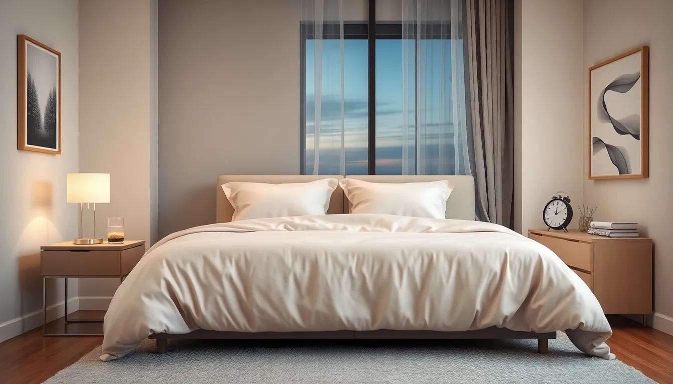 calm bedroom setting promoting restful sleep.