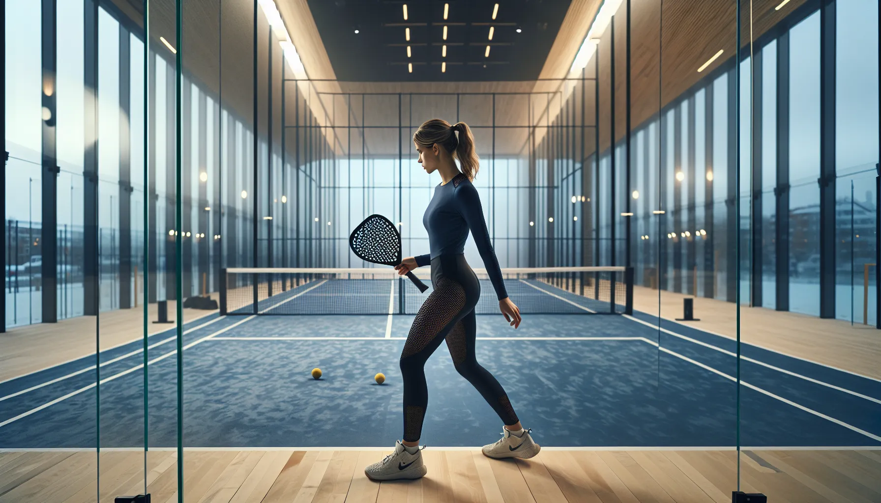 Hvordan mestre volleyslag i padel: tips for nybegynnere 3 Beginner norwegian padel player hits a controlled chest-height volley near the net.