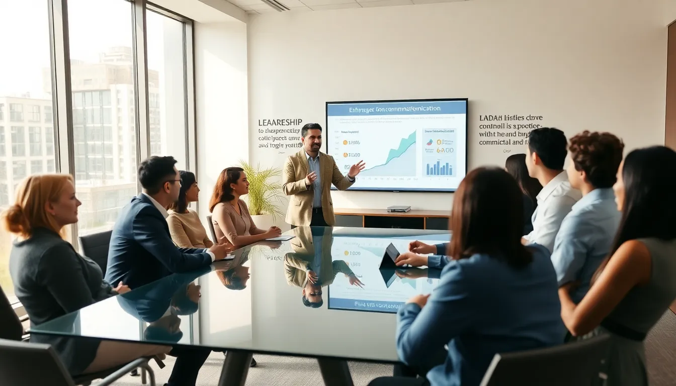 diverse team in a leadership meeting focusing on communication.