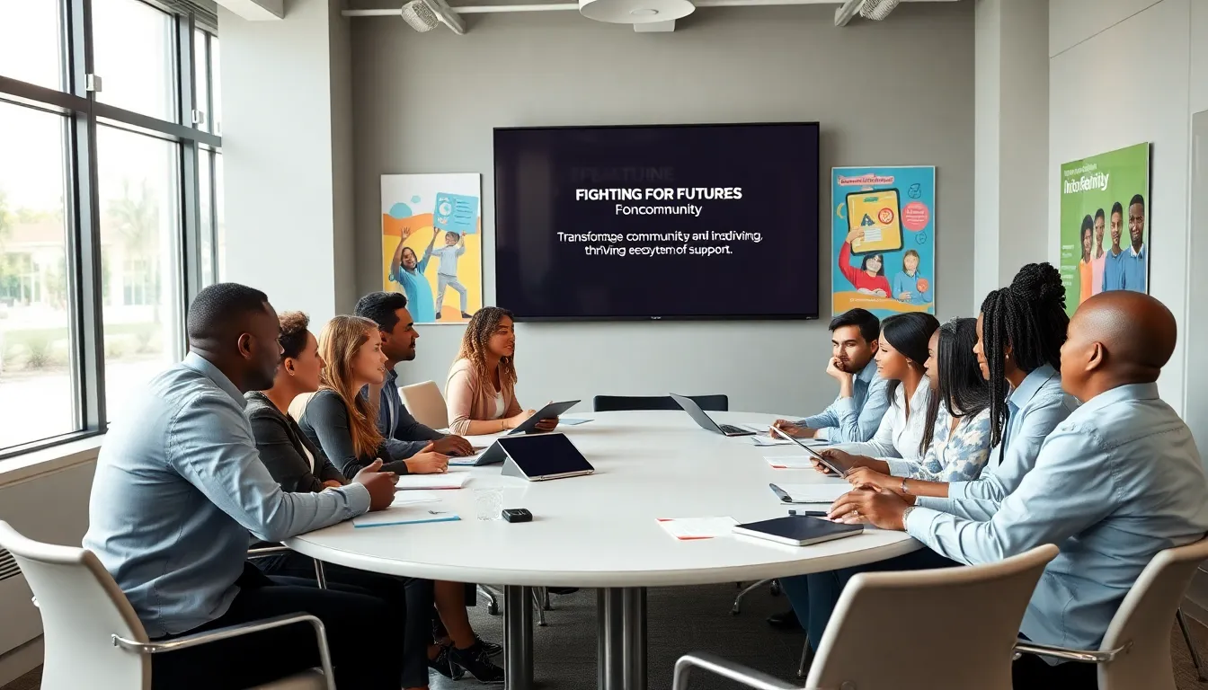 diverse team collaborating in a modern conference room.