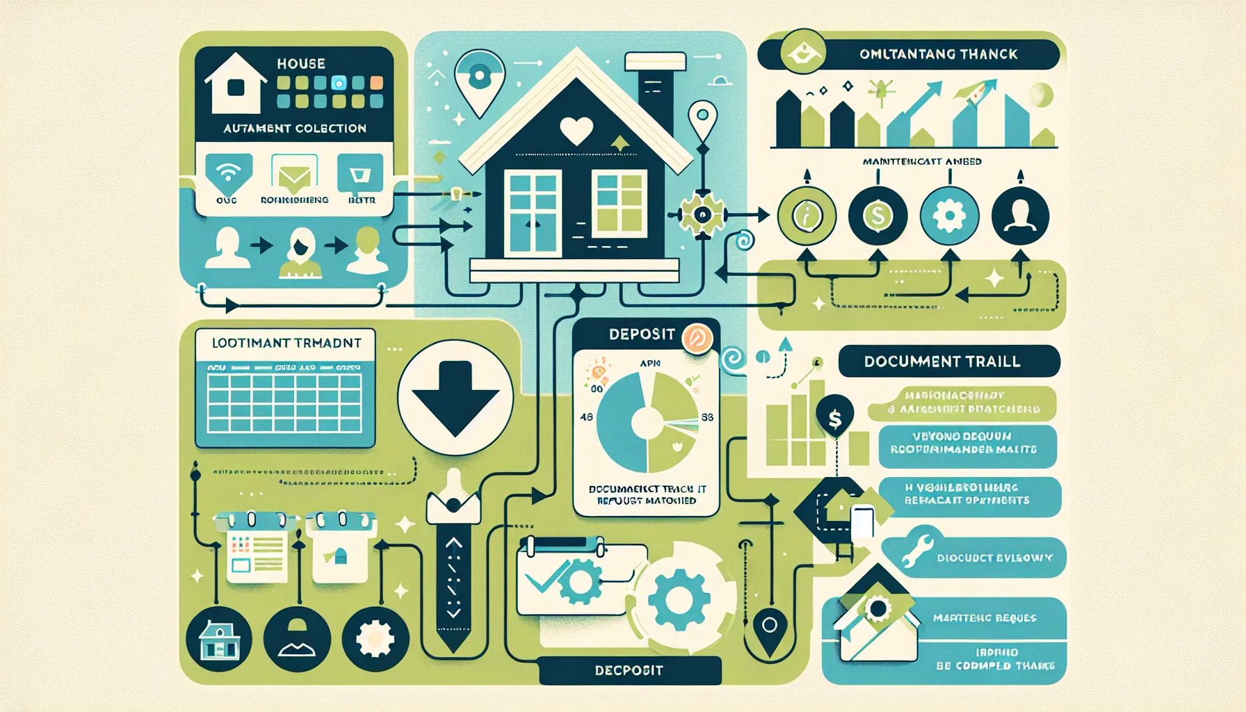 infographic showing automated rent collection and maintenance tracking for homeowners