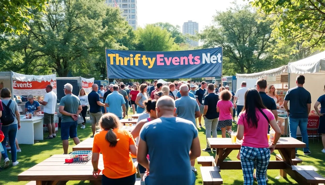community members enjoying budget-friendly activities in a park.