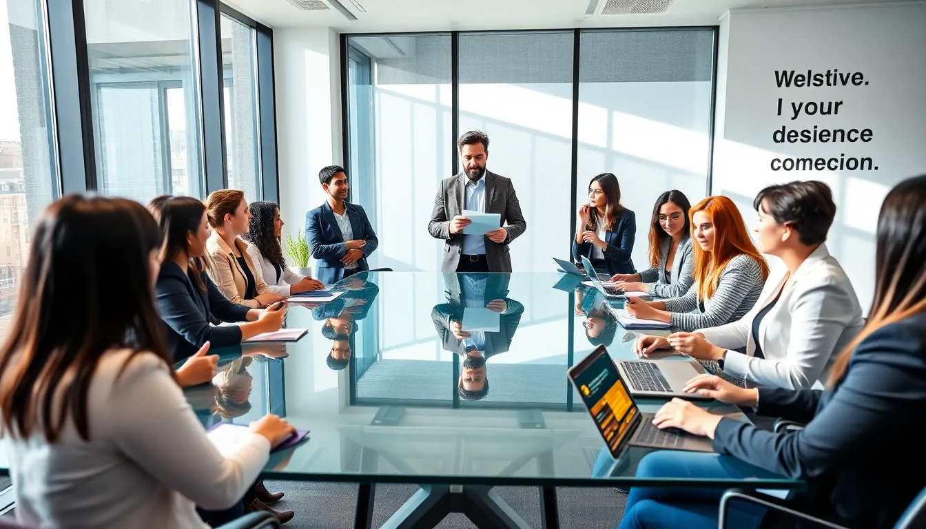 diverse professionals participating in a business masterclass.