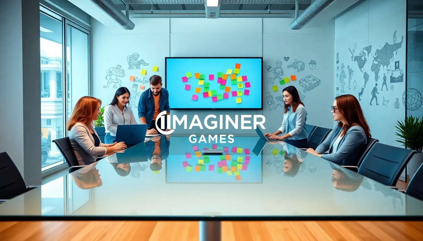 diverse team collaborating in a modern office environment.