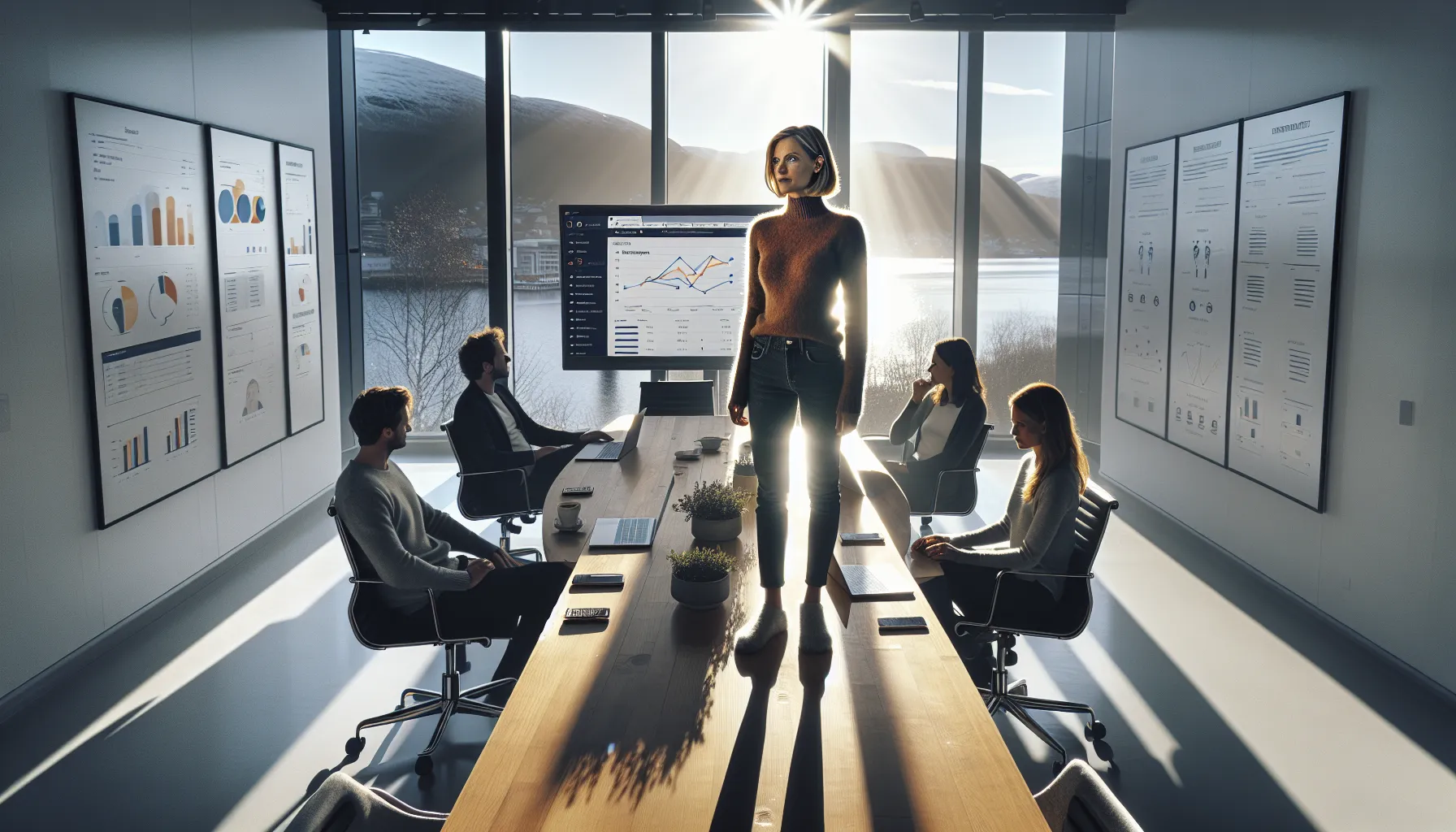 Hvordan lage en seo-strategi for startups 3 Startup team in oslo office defining business goals and target audience for seo.