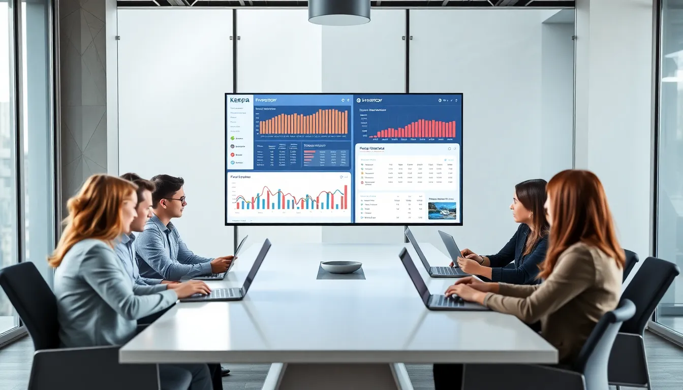 diverse team analyzing product data in a modern office.
