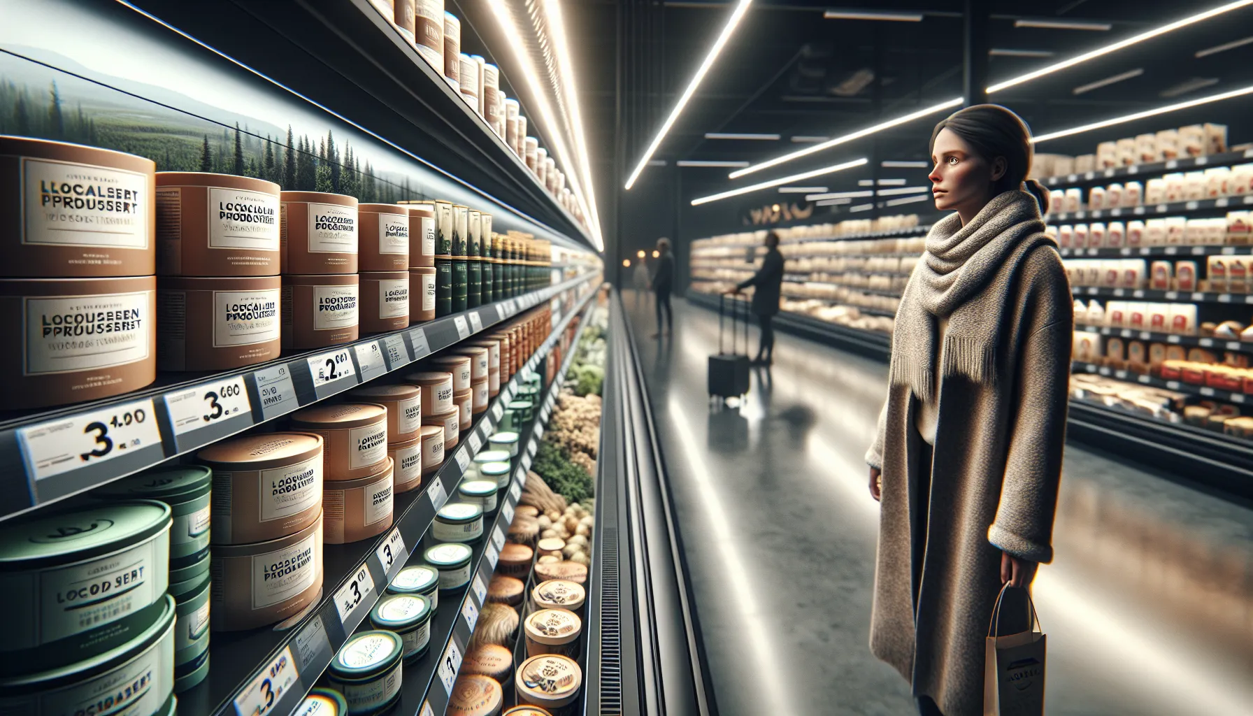 Norwegian shopper reaching for a standout, well-designed package on a store shelf.