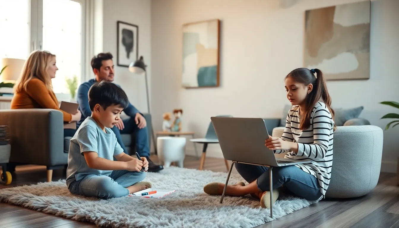 children in a counseling setting discussing emotions after divorce.