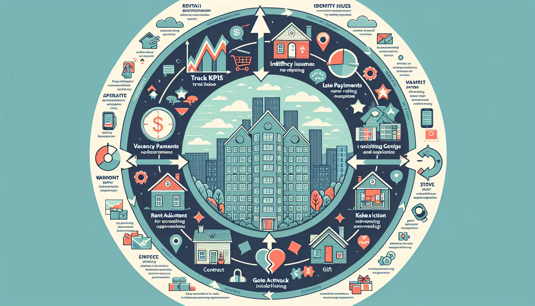 cycle diagram of adjusting Lafayette rent strategies through review and feedback.
