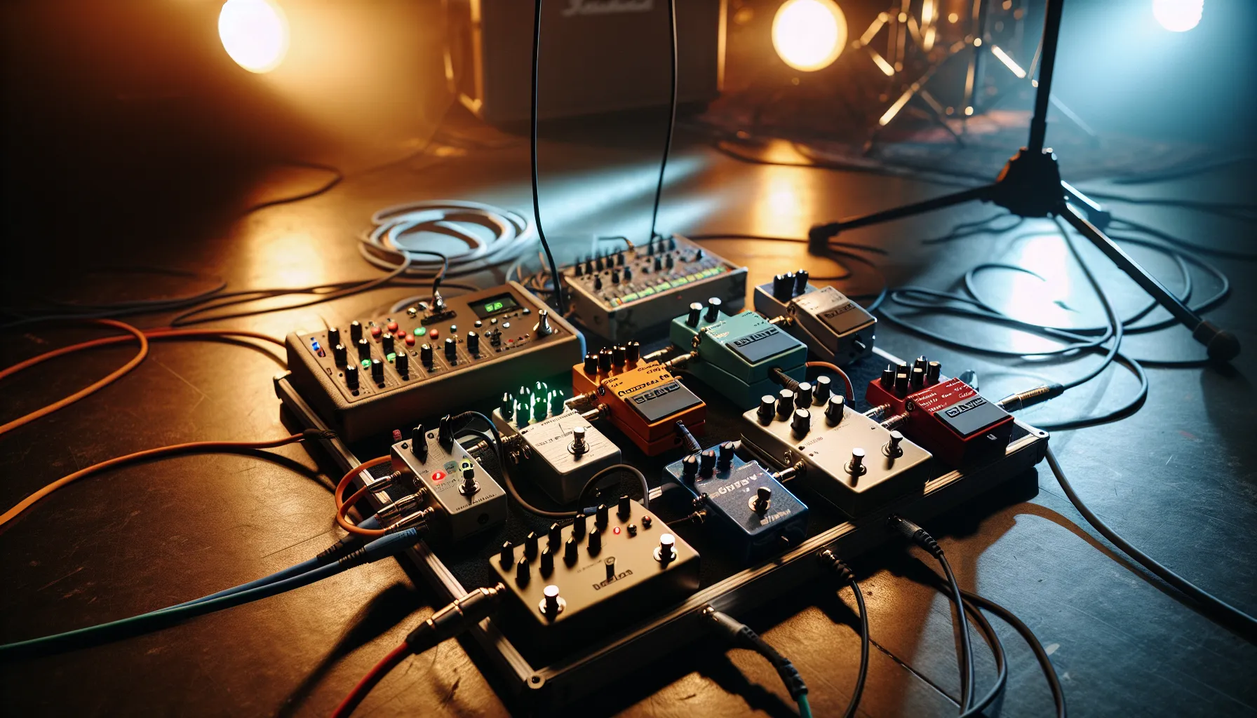 Hvordan bruke loop-pedaler for liveopptredener 3 Norwegian musician setting pedalboard chain with looper, di, and iem.