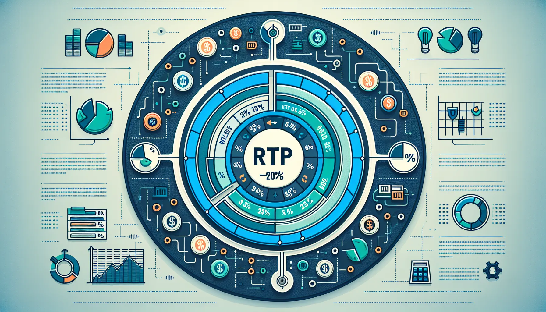 A diagram explaining RTP rates in gaming and their calculation.