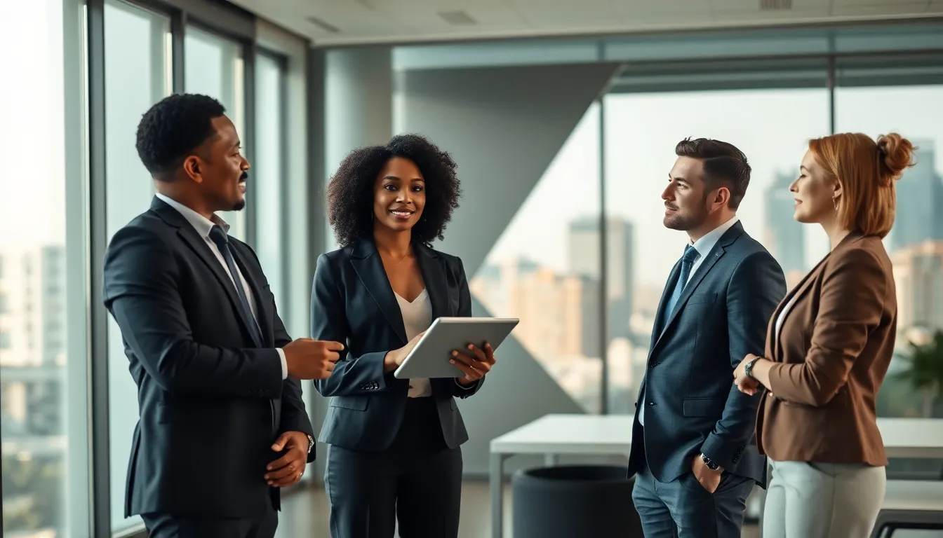diverse team discussing the concept of valorn in a modern office.