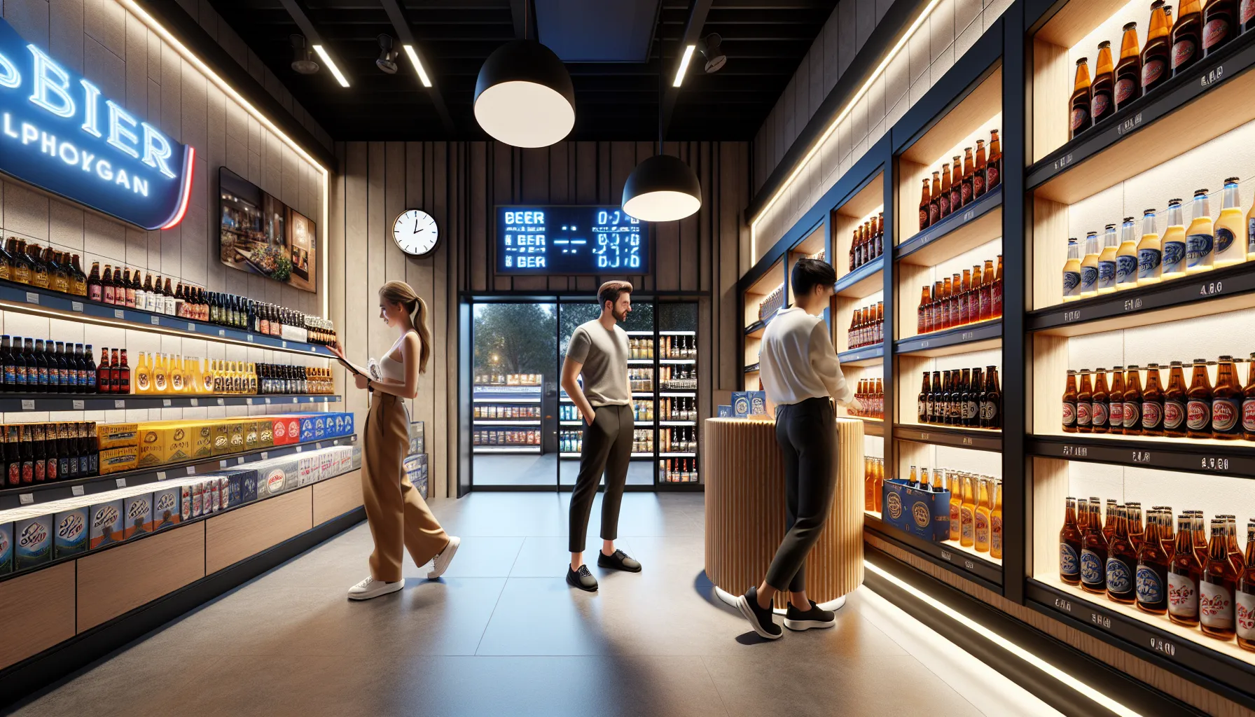 customer shopping for beer in a Thorntons convenience store.