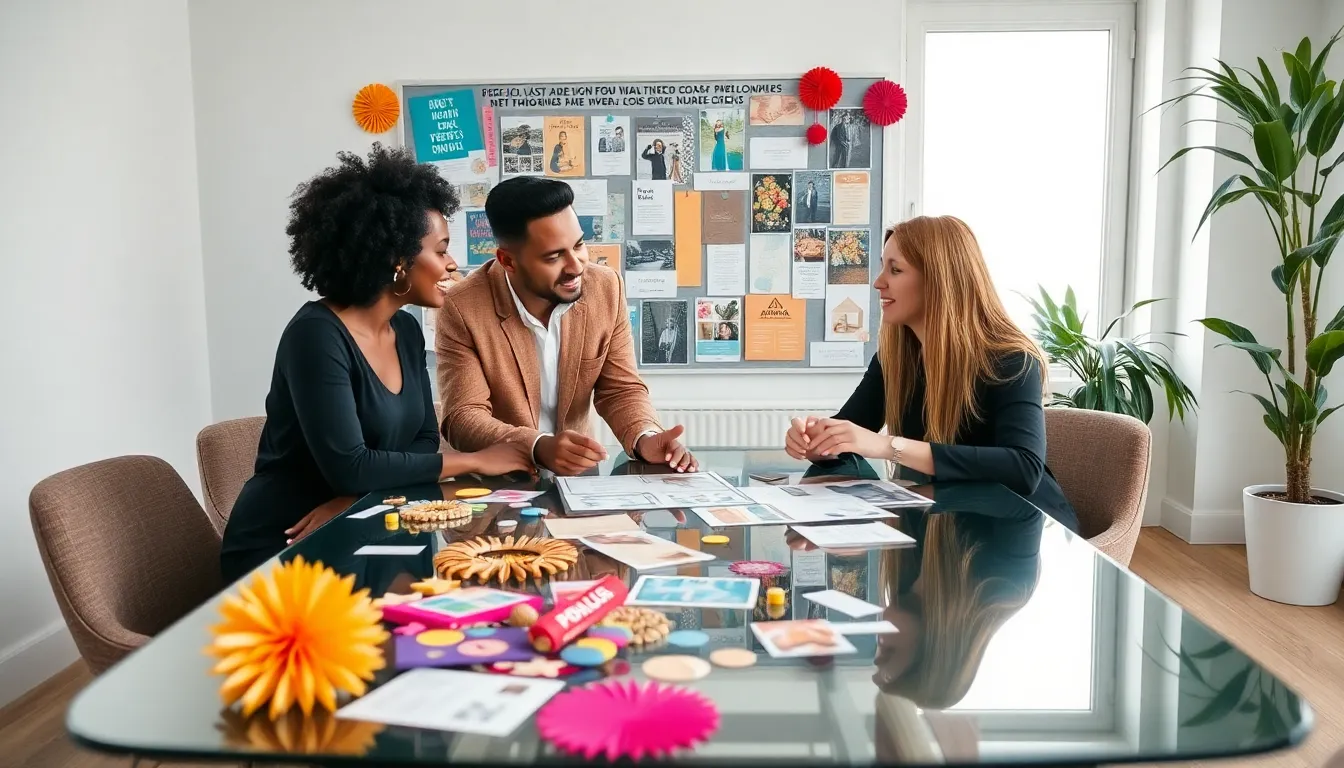 diverse team collaborating on budget-friendly event planning.